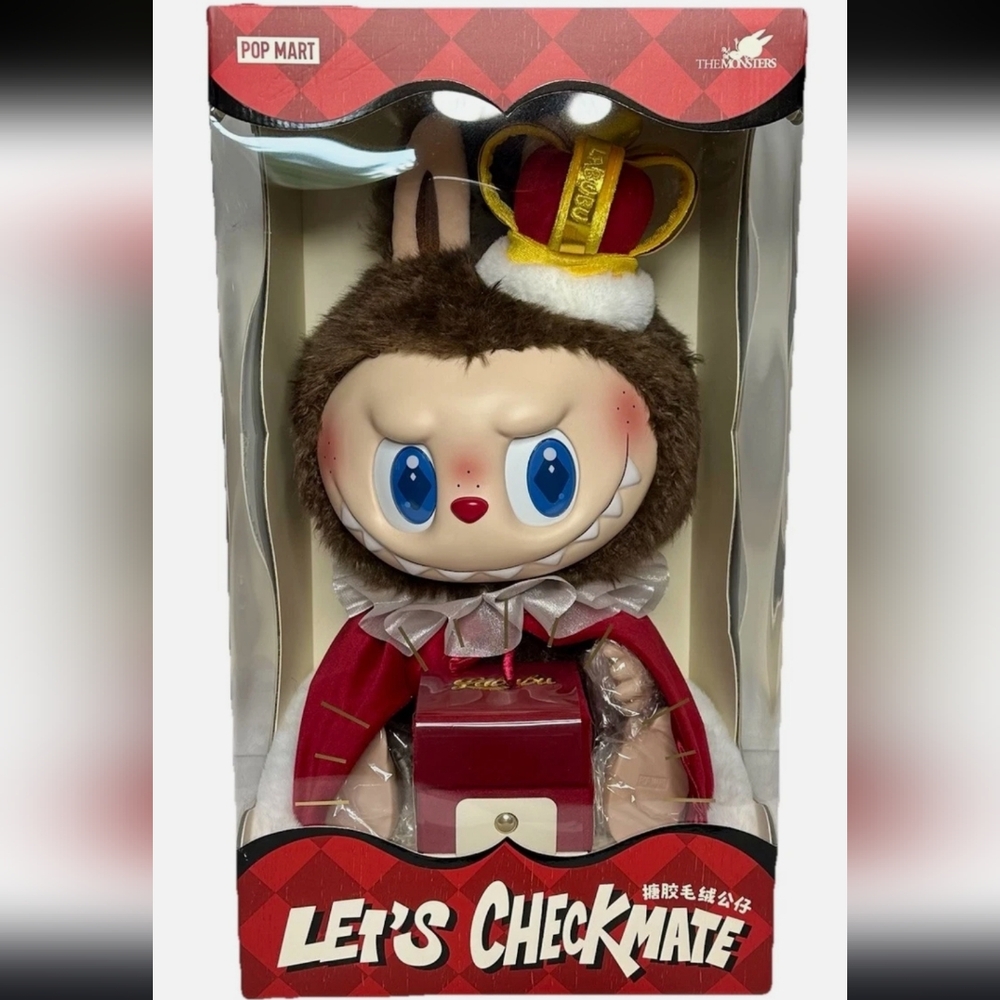 🔥B1G1🔥POP MART AUTHENTIC LABUBU LET’S CHECKMATE KING SERIES VINYL PLUSH DOLL